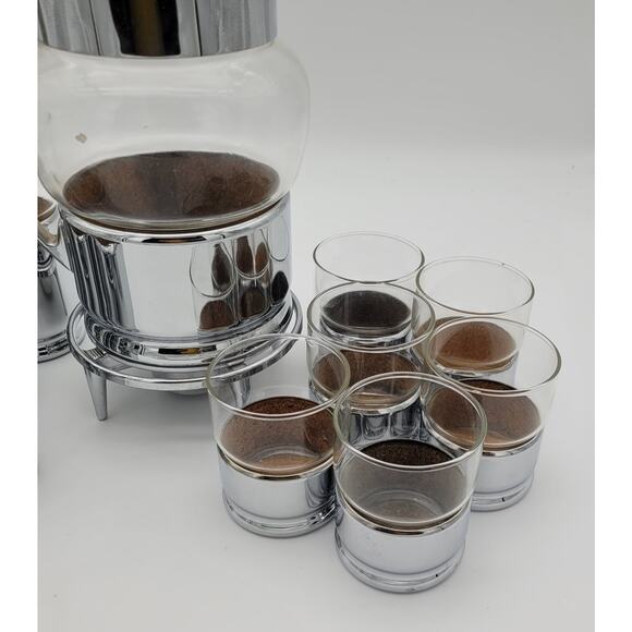 1950s Mid Century Modern Insulated Chrome Hellerware Pitcher & Glass Set MCM - Picture 2 of 16